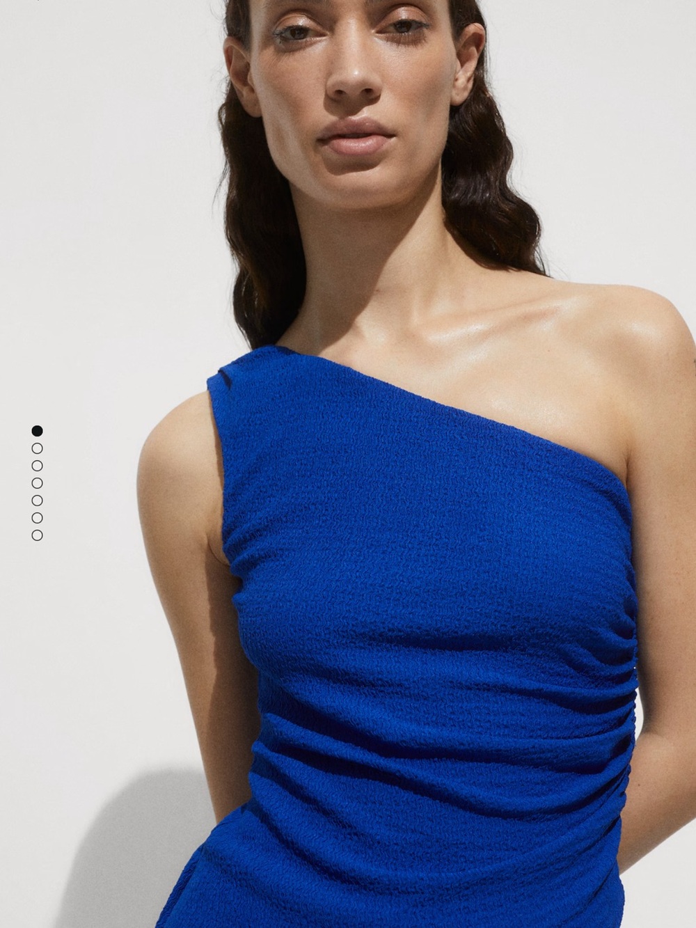 Mango One-Shoulder Royal Blue Wide-Leg Jumpsuit - Picture 2 of 6